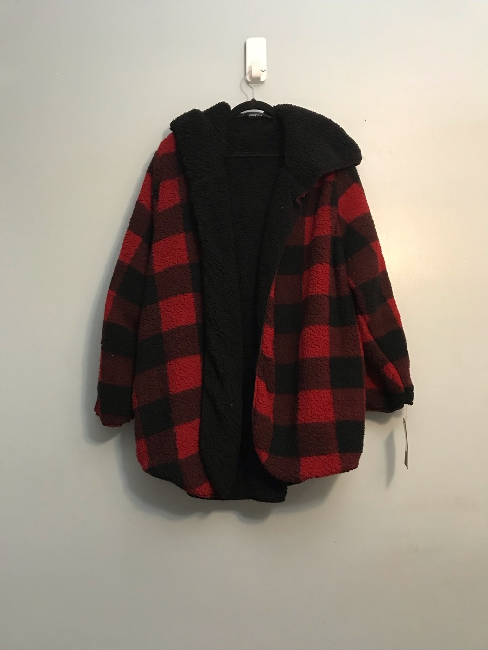 Weatherproof Red and Black Buffalo Plaid Teddy Jacket